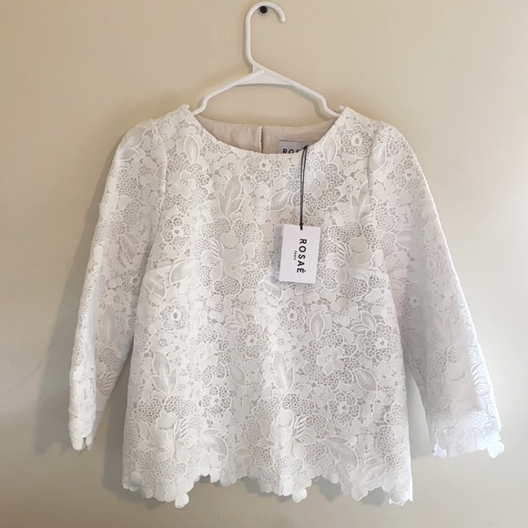 Rosaé Paris Tops - Rosaé Paris White Cotton Embroidered Blouse Size 36